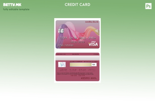 Модерен стил Шаблон за виза на банката Адико на Босна и Херцеговина